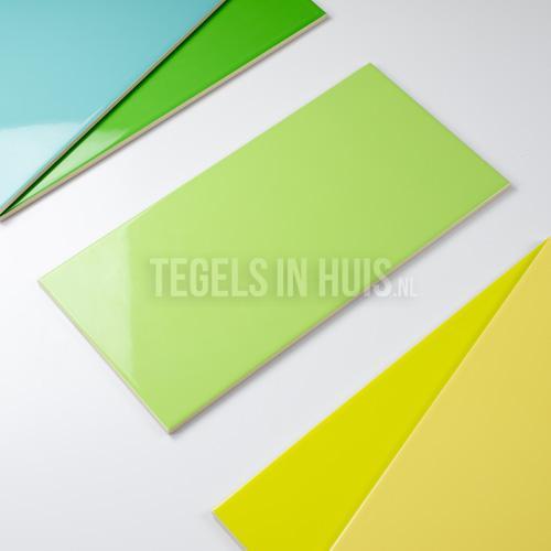 Wandtegel 20x40 glans licht groen waamb455 wandtegel, Doe-het-zelf en Verbouw, Tegels, Wandtegels, Nieuw, 10 m² of meer, Ophalen