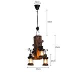 Industriële Retro Hanglamp – 4-Lichts Hout en IJzer Design, Verzenden, Nieuw