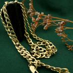 Gouden gourmetschakel ketting; 50 cm | Robuust, Sieraden, Tassen en Uiterlijk, Kettingen, Ophalen of Verzenden, Gebruikt, Overige kleuren