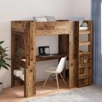 vidaXL Loft Bedframe met Bureau Oudhout 90 x 190 cm Bewerkt, Verzenden, Nieuw, Bruin, Hout