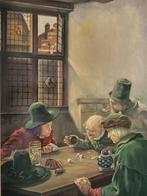 Frits Pieters (1915-2002) - Mannen aan het dobbelen., Antiek en Kunst, Kunst | Schilderijen | Klassiek