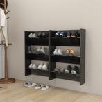 vidaXL Wandschoenenkasten 2 st 60x18x90 cm hout hoogglans, Huis en Inrichting, Verzenden, Nieuw