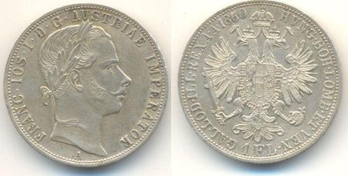 1 Gulden Wien 1860 A Österreich: Franz Joseph I, 1848-1916:, Postzegels en Munten, Munten | Europa | Niet-Euromunten, Verzenden