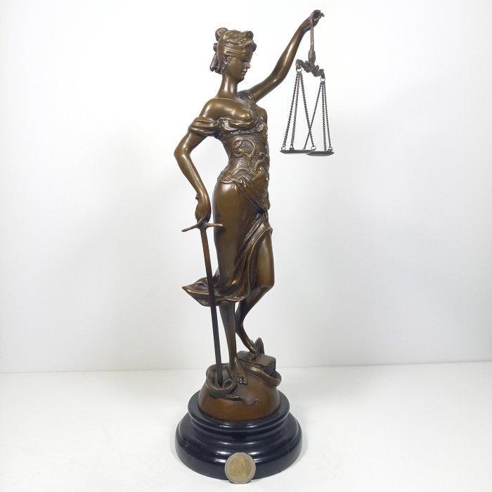 sculptuur, Lady Justice - 40 cm - Gepatineerd brons, Antiek en Kunst, Curiosa en Brocante