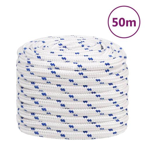 vidaXL Boot touw 20 mm 50 m polypropyleen wit, Doe-het-zelf en Verbouw, IJzerwaren en Bevestigingsmiddelen, Nieuw, Verzenden