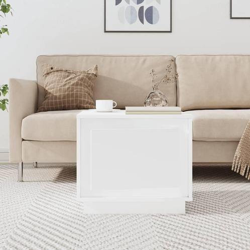 vidaXL Salontafel 51x50x44 cm bewerkt hout wit, Huis en Inrichting, Tafels | Salontafels, 50 tot 100 cm, Nieuw, Overige houtsoorten
