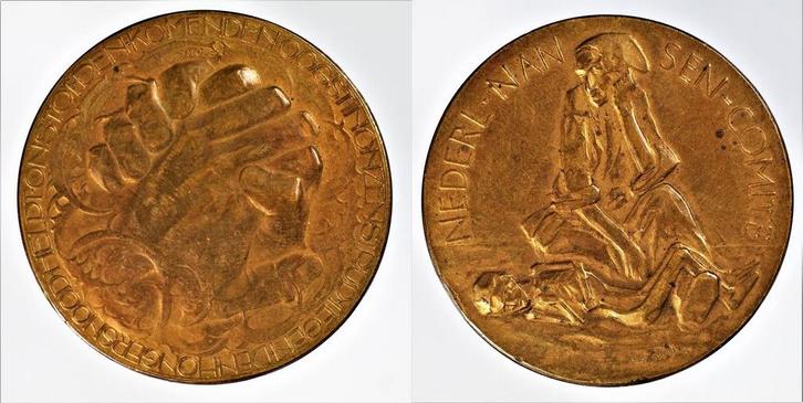 Peninng, Nederlands Nansen-comité tegen de hongersnood in.., Postzegels en Munten, Penningen en Medailles, Verzenden