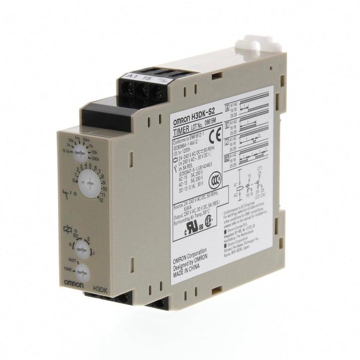 Omron H3DK-S2 Multi-Mode DIN Rail Timer 24-240V - H3DK6004B, Doe-het-zelf en Verbouw, Elektra en Kabels, Overige typen, Nieuw