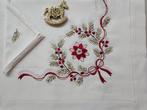 Elegante Tovaglia Natalizia ricamata a mano su misto lino 12, Antiek en Kunst, Antiek | Kleden en Textiel