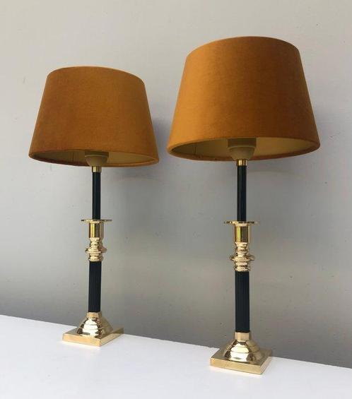 Tafellamp (2) - Messing, Staal - Set Luxe Tafellampen, Huis en Inrichting, Overige Huis en Inrichting