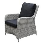 Bilbao lounge tuinstoel verstelbaar wit grijs, Ophalen of Verzenden, Nieuw, Wicker