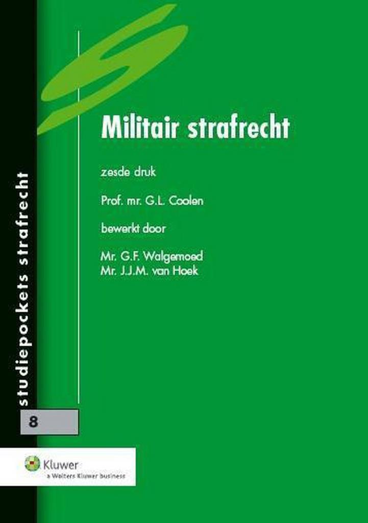 9789013109665 Studiepockets strafrecht 8 -   Militair str..., Boeken, Schoolboeken, Zo goed als nieuw, Verzenden
