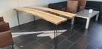 Boomstam eettafel Savu met epoxy blad, Ophalen of Verzenden, Nieuw, Rechthoekig, Metaal