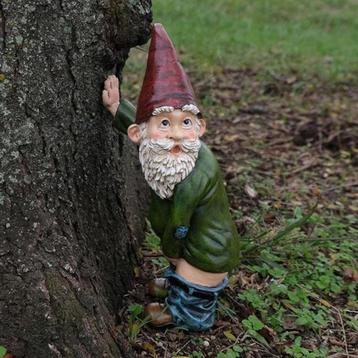 Ondeugende Tuinkabouter - Decor Standbeeld Ornament Hars beschikbaar voor biedingen
