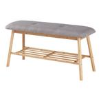 [en.casa] Schoenenrek 45x90x30 cm bamboe grijs, Huis en Inrichting, Kasten | Schoenenkasten, Verzenden, Nieuw