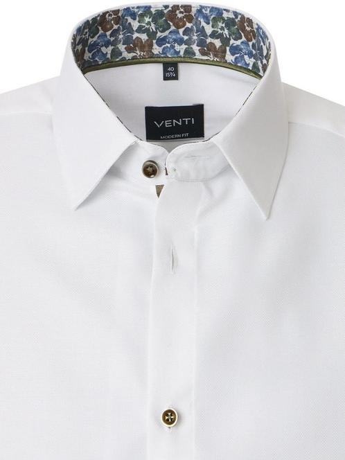 Wit Venti Overhemd Gebloemde Kent Boord Strijkvrij Modern, Kleding | Heren, Overhemden, Wit, Nieuw, Verzenden