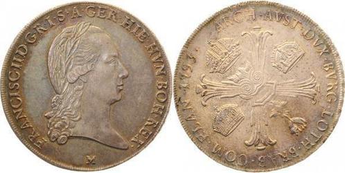 Italien 1 Kronentaler, daalder Milano Crocione Francisc 1..., Postzegels en Munten, Munten | Amerika, Verzenden