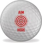 Golfballen bedrukt - Aim Here - set van 3, Ophalen of Verzenden, Nieuw, Bal(len), Overige merken