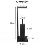 Moderne zwarte toiletborstel met wc-rolhouder - 63cm hoog..., Ophalen of Verzenden, Nieuw