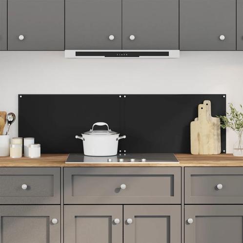vidaXL Spatschermen keuken 2 st 70x60 cm gehard glas zwart, Huis en Inrichting, Keuken | Keukenbenodigdheden, Nieuw, Verzenden
