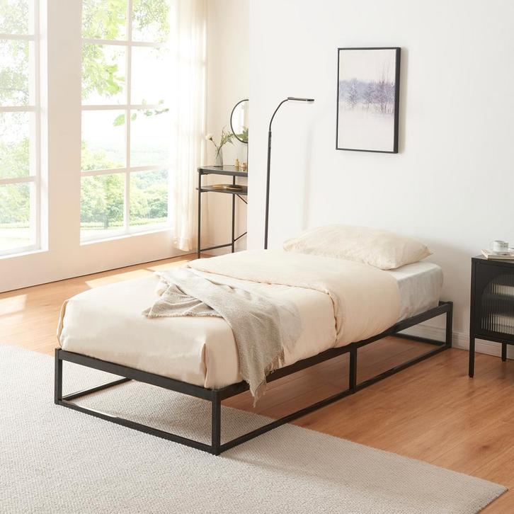 Metalen bed eenpersoonsbed Trerunta met bedbodem 90x200 cm z, Huis en Inrichting, Slaapkamer | Bedden, Verzenden