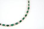 Halsketting - 18 karaat Geel goud - 12.93ct. tw. Smaragd -, Sieraden, Tassen en Uiterlijk, Kettingen, Nieuw