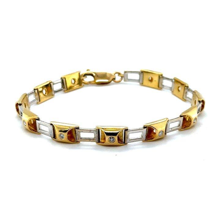 Armband - 18 karaat Geel goud, Witgoud - 0.44ct. tw. Diamant, Sieraden, Tassen en Uiterlijk, Armbanden