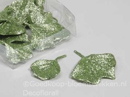 Ginkgo Biloba blad glitter Cedar Groen 16 stuks, Huis en Inrichting, Woonaccessoires | Kunstplanten en Kunstbloemen, Nieuw, Ophalen of Verzenden