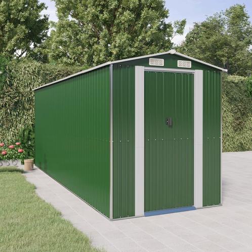 vidaXL Tuinschuur 192x523x223 cm gegalvaniseerd staal groen, Tuin en Terras, Tuinhuizen, Nieuw, Verzenden