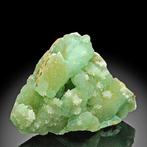 Zonering groen-blauw Hemimorphite Kristallen op matrix -, Verzamelen, Mineralen en Fossielen