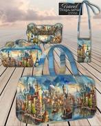 Canvas Katoen Steden Tas Paneel, Hobby en Vrije tijd, Stoffen en Lappen, Nieuw, Overige kleuren