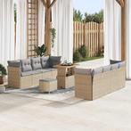 vidaXL Tuin Sofa Set 11 pcs Beige poly rattan, Verzenden, Nieuw