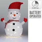 2dekans | Ecd Germany LED sneeuwpop - 68 cm x 58 cm – wit, Diversen, Kerst, Ophalen of Verzenden, Zo goed als nieuw