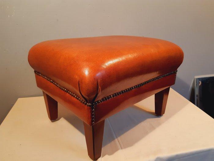 Voetenbank - Leder - hocker, Antiek en Kunst, Curiosa en Brocante