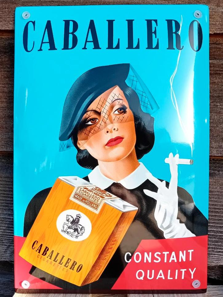 Emaille reclamebord Caballero cigarettes, Verzamelen, Merken en Reclamevoorwerpen, Verzenden