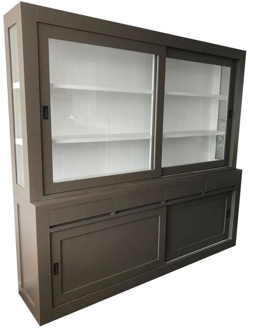 Design buffetkast taupe Petten 240cm, Huis en Inrichting, Kasten | Buffetkasten, Ophalen of Verzenden