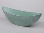 Bootschaal groot halfhoog 39x12x13cm. poeder soft turquoise, Ophalen of Verzenden, Nieuw