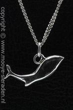 Zilveren Walvis abstract ketting hanger, Sieraden, Tassen en Uiterlijk, Nieuw, Verzenden