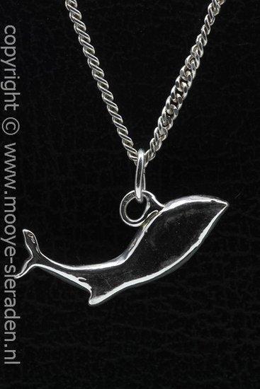 Zilveren Walvis abstract ketting hanger, Sieraden, Tassen en Uiterlijk, Kettinghangers, Verzenden