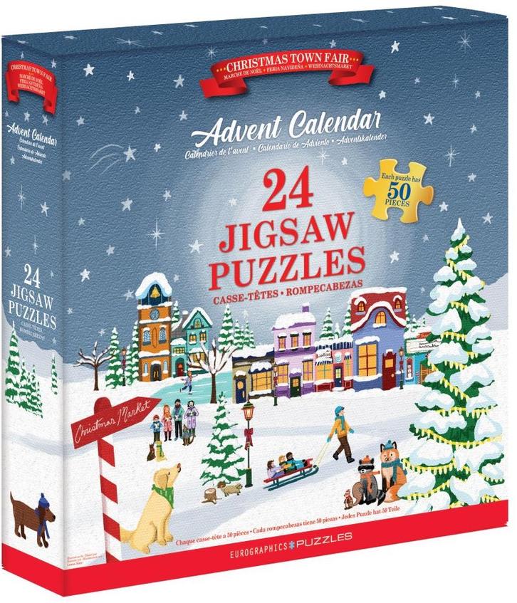 Puzzle Adventskalender - Towns & Villages Puzzel (24x50, Hobby en Vrije tijd, Denksport en Puzzels, Nieuw, Verzenden