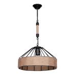 [lux.pro] Hanglamp Bridgford E27 zwart en jute, Huis en Inrichting, Lampen | Hanglampen, Verzenden, Nieuw