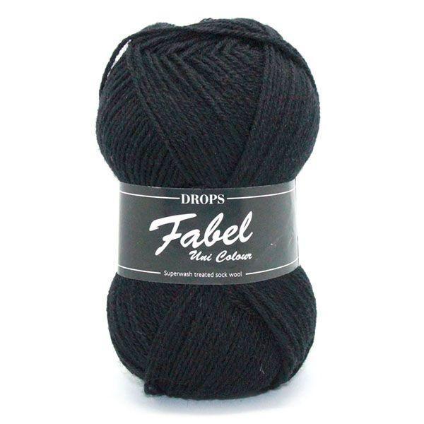 DROPS Fabel Uni Colour - 400 zwart - Wol Garen, Hobby en Vrije tijd, Breien en Haken, Ophalen of Verzenden