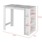 Bartafel Danderyd met 3 planken 120x60x105,5 wit en betonkle, Huis en Inrichting, Tafels | Eettafels, Verzenden, Nieuw