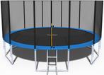 Trampoline 490 cm - met net en ladder - blauw - tot 150 kg, Ophalen of Verzenden, Nieuw