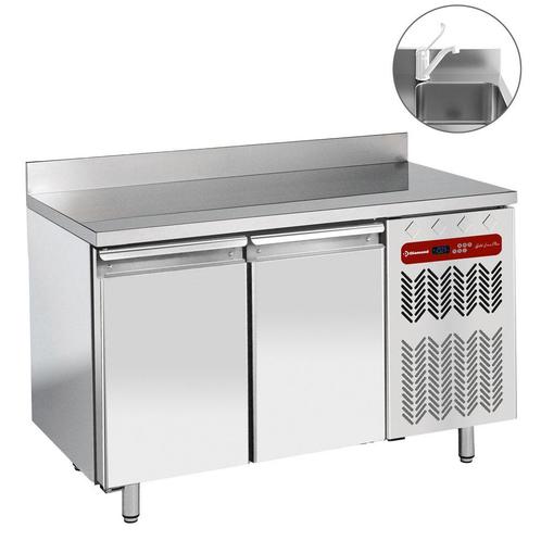 Geventileerde koeltafel "muraal", 2 deuren GN 1/1, met spoel, Zakelijke goederen, Horeca | Keukenapparatuur, Koelen en Vriezen