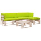 vidaXL 4-delige Loungeset pallet met kussens geïmpregneerd, Verzenden, Nieuw, Loungeset
