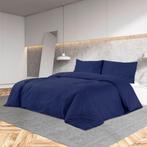 vidaXL Dekbedovertrekset 140x200 cm microvezel marineblauw, Huis en Inrichting, Verzenden, Nieuw, Blauw