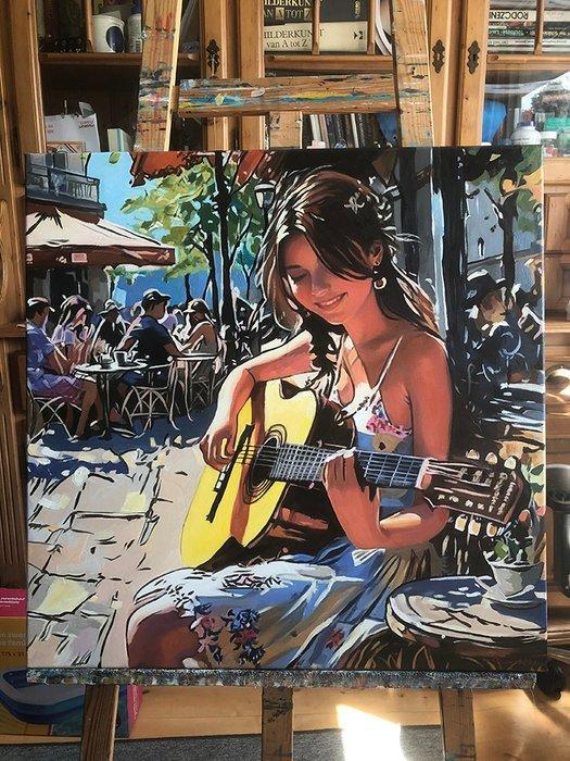 Bondero - Sunny day in Barcelona, Antiek en Kunst, Kunst | Schilderijen | Modern