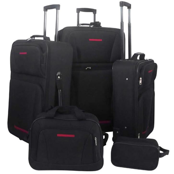 vidaXL Reisbagage set zwart 5-delig, Sieraden, Tassen en Uiterlijk, Koffers, Nieuw, Verzenden