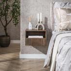 Marino zwevend nachtkastje - 1 lade en open vak -, Ophalen of Verzenden, Nieuw, Bruin